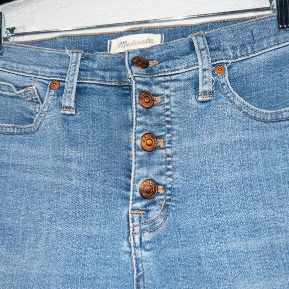Madewell Dewey Blue Wash 9” Mid Rise Skinny Crop Jeans Size 27 - Picture 3 of 10
